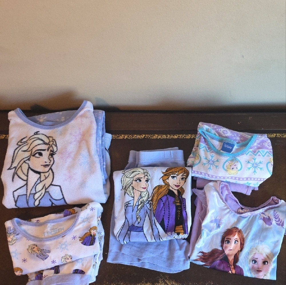 Frozen Kids Pajama 5 Sets - Blue and Purple